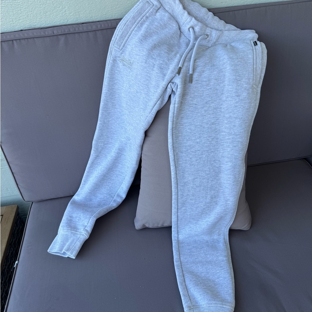 NWOT Superdry White and Black Label Sweatpants